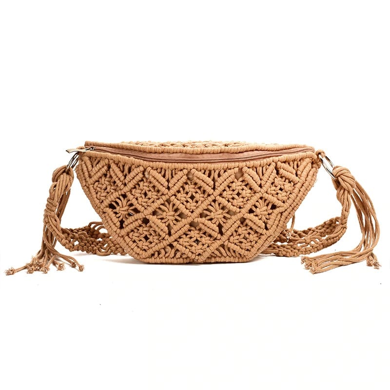 Straw Waist Bag for Summer - Personality Designer Woven Waist Beach Bag