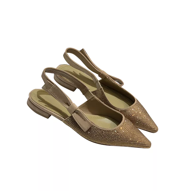 brown flat-heeled